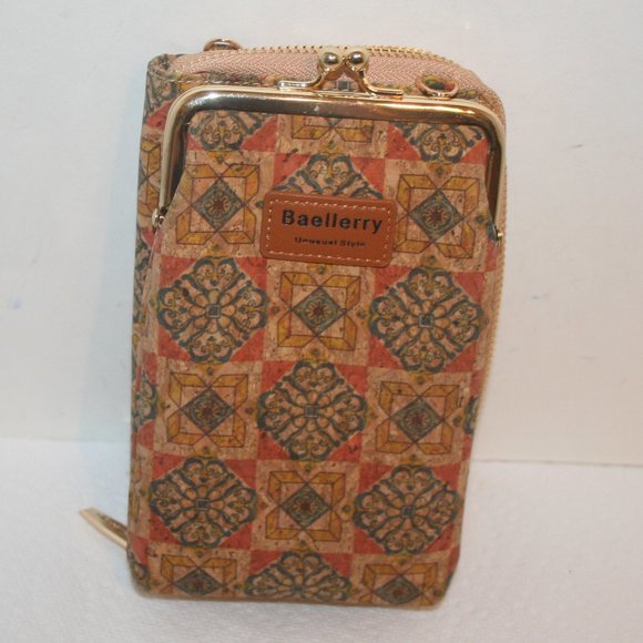 Baellerry Full Zip Around/Kiss Closure Accordian Brown/Blue/Red Women's Wallet - Picture 1 of 6